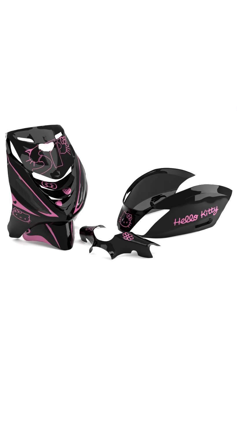 black hello kitty motorcycle helmet Hello Kitty V2