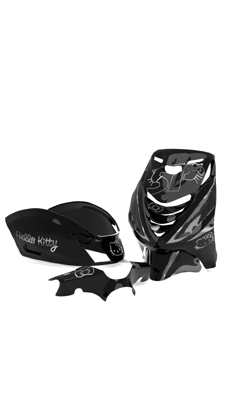 black hello kitty motorcycle helmet Hello Kitty V2