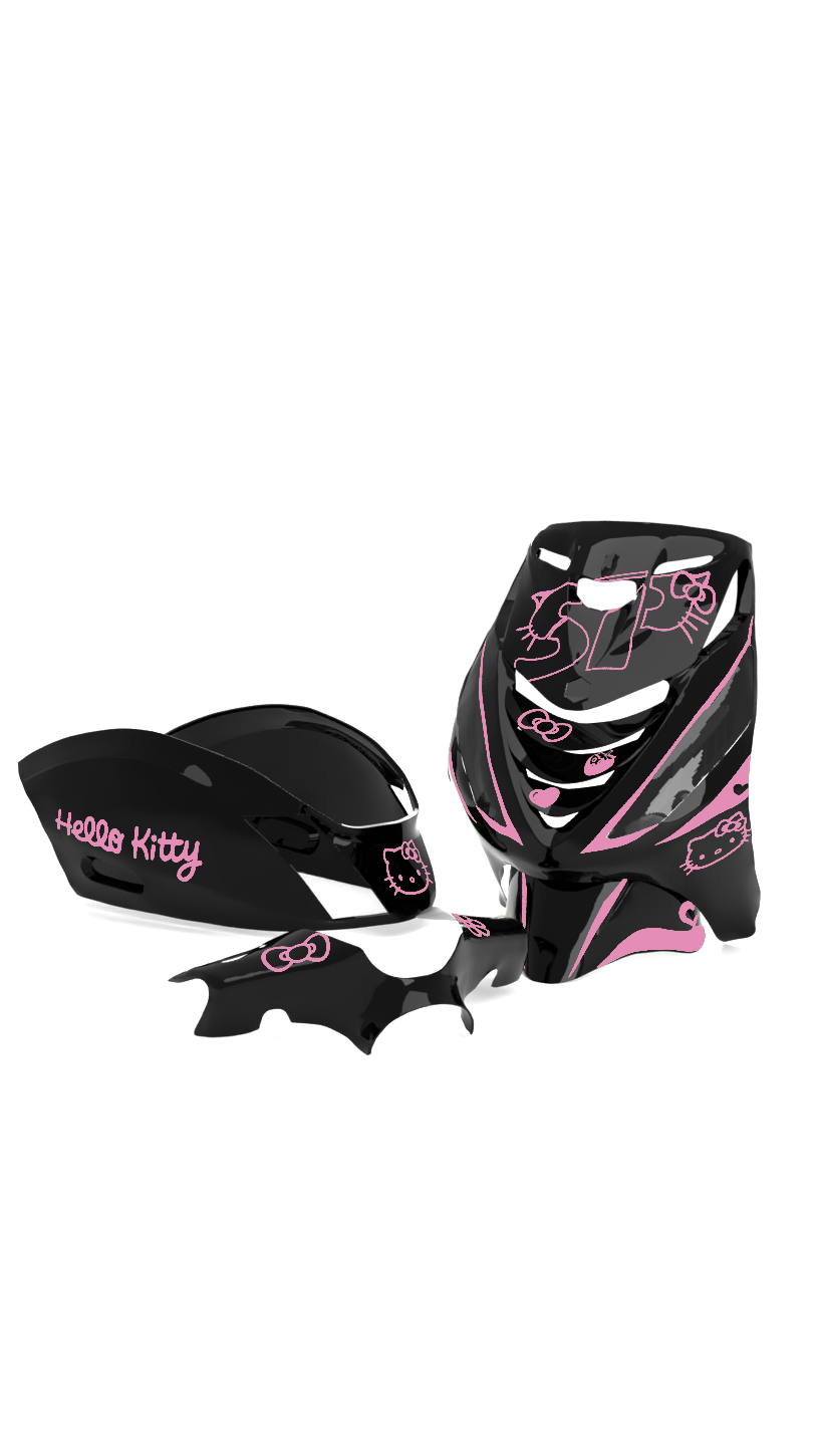 black hello kitty motorcycle helmet Hello Kitty V2