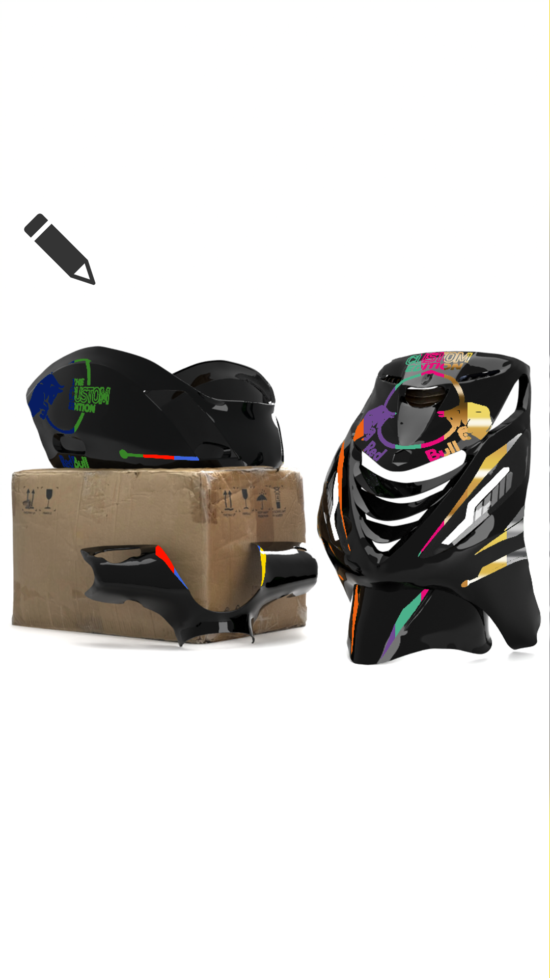 Red Bull Custom Edition - Piaggio Zip SP Stickerset volledige stickerset stickerset - Zip Graphicz