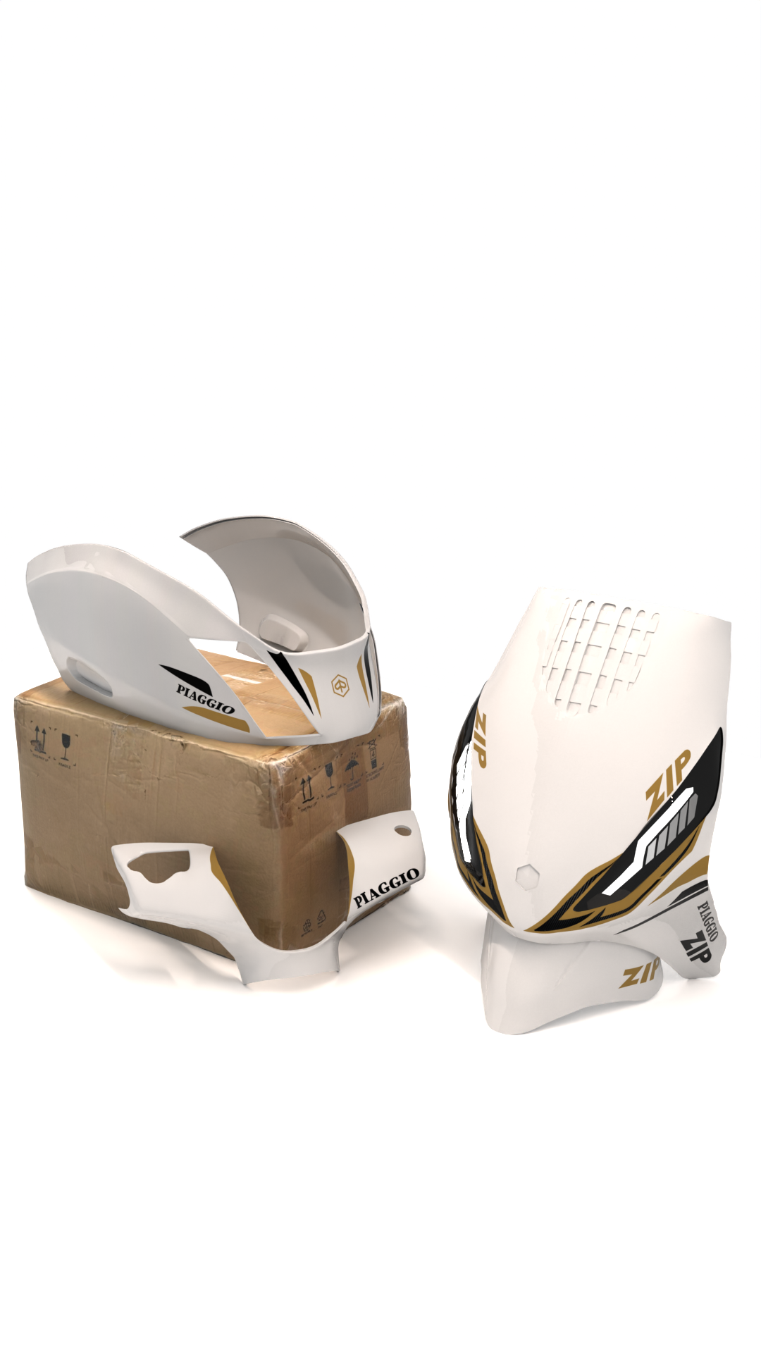 Sporty Carbon X - Stickerset Piaggio Zip (Orginele Kappen) Volledige Stickerset stickerset - Zip Graphicz