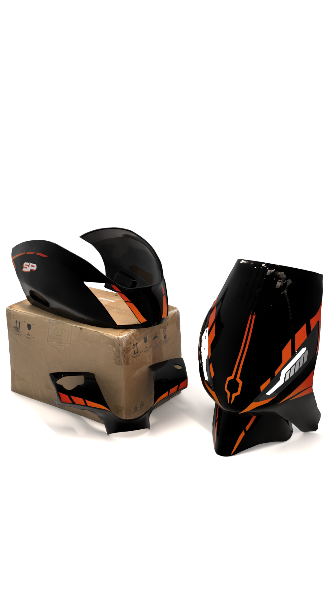 Striped Minimalistisch V2 - Piaggio Zip Graphics Kit (Original Plastics)