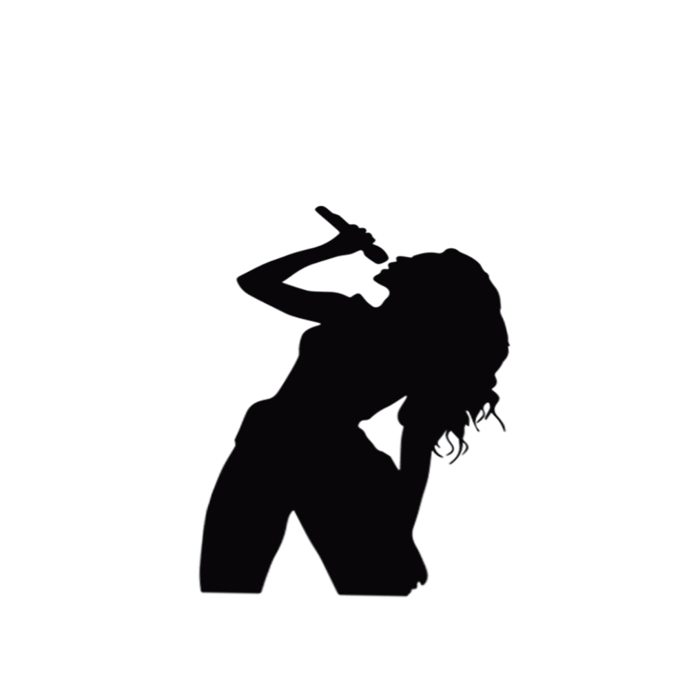 Singing Woman Silhoutte - Universal Sticker